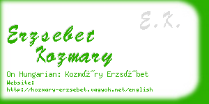 erzsebet kozmary business card